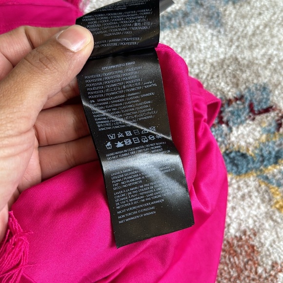 GUESS Women's Milana Shell Stitch Pencil Skirt Pink fringe size medium - Picture 8 of 9